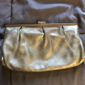 Lilly Pulitzer gold clutch purse